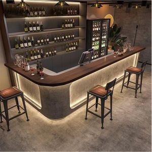 Meja Resepsionis Bar Counter Gaya Industrial Semen Abu-abu untuk Hotel, Toko, Bar, Salon, Kasir, Meja Depan - Product Image 4