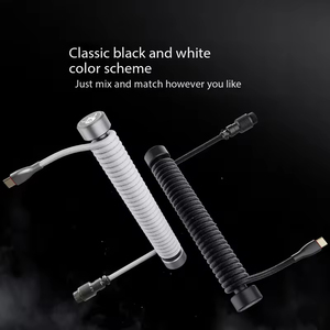 GravaStar <b>Keyboard</b> Accessories Coiled Aviator <b>Cable</b> Mechanical <b>Keyboard</b> Aviation Plug <b>Cable</b> Type-C Interface Rust-proof - Product Image 4