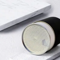 Boîte cylindrique en papier noir avec couvercle facile à ouvrir en aluminium, emballage alimentaire de qualité pour café, thé, noix