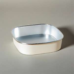 Bol en papier argenté de taille personnalisée 750 ml 1000 ml, bol en papier rectangulaire carré jetable, récipient alimentaire pour le déjeuner avec couvercle - Product Image 1