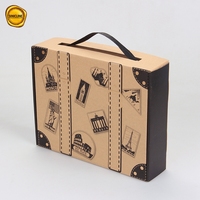 Boîte d'emballage en papier kraft de luxe imprimé avec logo personnalisé pour chaussettes, gants, emballage de vêtements