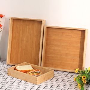 Bandeja rectangular de bambú Meixin Wood Products para exhibición en panaderías y servicio de comida occidental, bandeja de madera maciza para repostería - Product Image 4