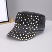 Gorra de béisbol vintage de algodón lavado con remaches metálicos europeos, unisex, personalizada, en stock, al por mayor, para adultos