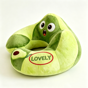 Customized Cute Avocado U-Shaped <b>Neck</b> <b>Pillow</b>, Green Avocado Fruit Plush Travel <b>Pillow</b> - Product Image 4
