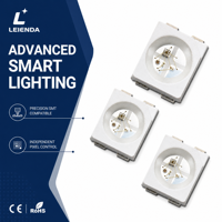 LED SMD RGB 3528 yang Dapat Diatur Alamatnya 5V dengan IC Terintegrasi, Dioda Pemancar Cahaya Chip Tiga untuk Pencahayaan Piksel Arsitektural dan PC Gaming DIY