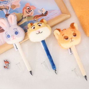 Bút hình thú nhồi bông mềm mại UNIK kèm móc khóa, đồ chơi nhồi bông hoạt hình dễ thương, dụng cụ viết, quà tặng cho trẻ em, hình báo đốm, cáo, thỏ, trang trí bút - Product Image 4