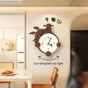 Sáng Tạo Totoro Phim Hoạt Hình Treo Tường Đồng Hồ Cho Nhà Sử Dụng Im Lặng Kem Phong Cách Phòng Khách Và Phòng Ăn Đồng Hồ Máy Lấy Cảm hứng - Product Image 1