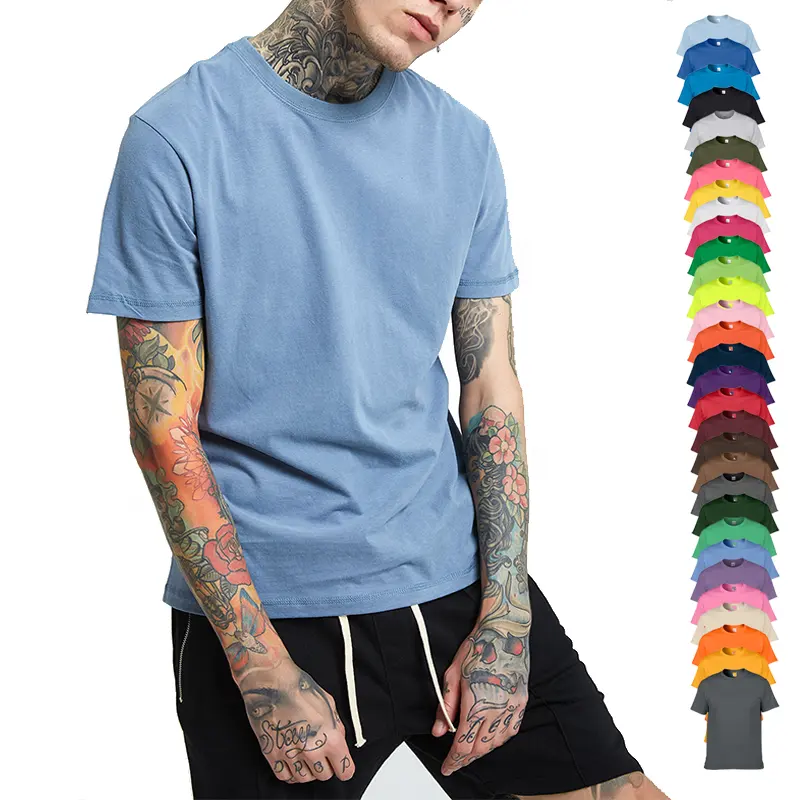 High Quality Oversize 240 grams wholesale custom t shirt for men 100% cotton blank print white t-shirt plus size men's t-shirts