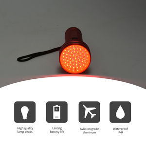 Đèn pin săn bắn LED đỏ 51 bóng mới, chống nước IP55, 625nm, sử dụng pin AA, dùng cho tầm nhìn ban đêm, câu cá & khẩn cấp - Product Image 2