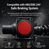 Connecteur de remorque 7 broches en plastique ABS EBS pour camions semi-remorques, câble électrique robuste, vente chaude usine HJYAJZT