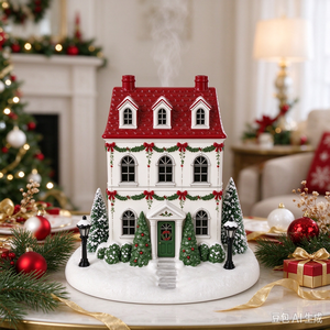 OEM 2026 Christmas Snow House Ultrasonic Aroma Diffuser <b>Humidifier</b> LED Light, Desktop Decor Essential Oil Diffuser, Xmas Gift - Product Image 6