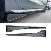 Kit carrosserie extérieur 5 pièces aspect fibre de carbone noir brillant pour Audi A4 S4 B9 2017-2020 : diffuseur de pare-chocs arrière, spoiler et lèvre avant