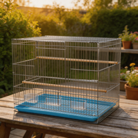 Cage d'élevage pour perroquets en fil galvanisé, avec plateau en plastique robuste et porte d'accès, vente en gros