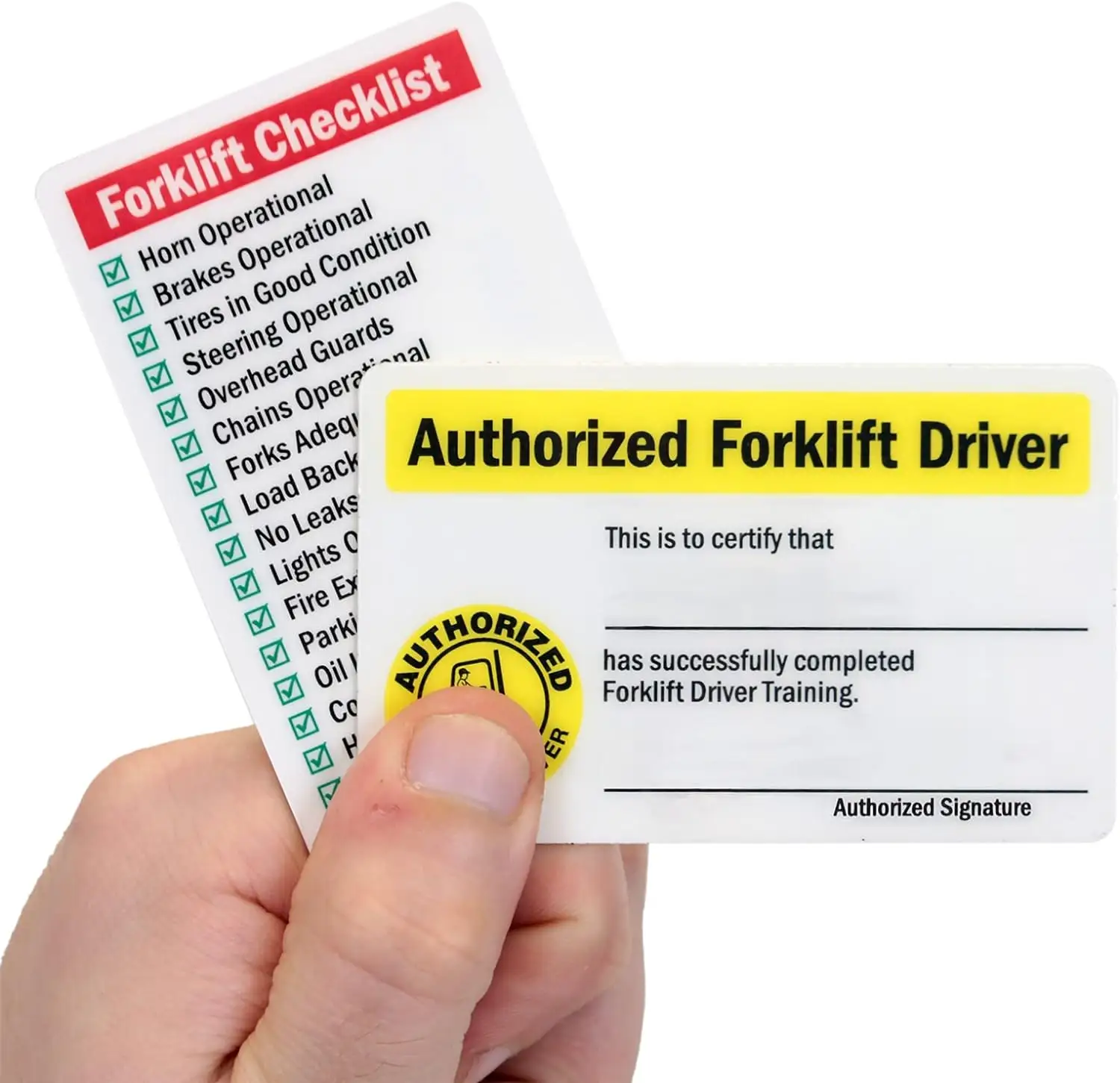 Qualified Authorized Forklift Driver Certificate Wallet Card Plastic Driver card Best Quality Reusable Card