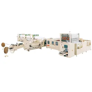 High speef non-stop autowinder kitchen towel roll slitting and rewinding line small toilet rolling paper wrapping machine