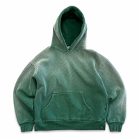 Sweat à capuche unisexe en coton 100% de haute qualité, tricot gaufré épais délavé à l'acide, style streetwear pour homme