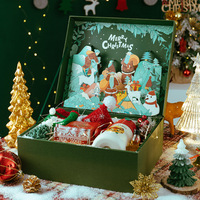 Boîtes cadeaux de calendrier de l'avent de Noël 3D de luxe en gros avec gaufrage et revêtement UV, matériaux recyclés, boîtes rigides de forme personnalisée