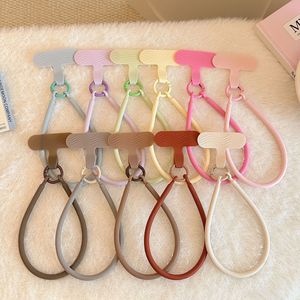 <span class=keywords><strong>Cordon</strong></span> de téléphone portable en silicone givré couleur unie, style simple, pour hommes et femmes, chaîne de suspension portable de style coréen - Product Image 4