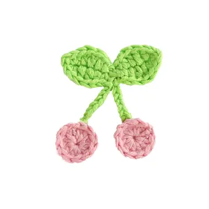 Custom Handmade Knitted Embroidery Headband Garment Applique Cherry Blossom Iron Patch Crochet Motif Free Patterns