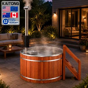 <span class=keywords><strong>Jacuzzi</strong></span> de Madera Redondo Kaitong, Bañera de Hidromasaje de Cedro y Madera de Hemlock <span class=keywords><strong>para</strong></span> 4, 6 u 8 Personas, Calentado con Leña <span class=keywords><strong>para</strong></span> Exteriores - Product Image 1
