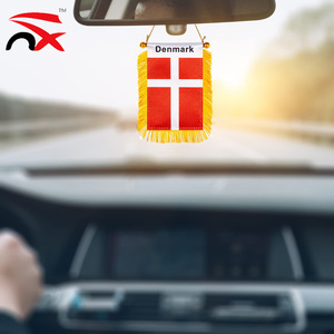 Venta caliente personalizado mundo país <span class=keywords><strong>bandera</strong></span> banderín <span class=keywords><strong>bandera</strong></span> 3*5 pulgadas Dinamarca <span class=keywords><strong>bandera</strong></span> <span class=keywords><strong>danesa</strong></span> pequeña ventana coche colgante dorado Fringy Banner - Product Image 6