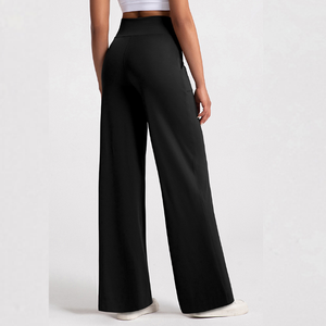 กางเกงโยคะขาตรงน้ำหนักเบาพิเศษสำหรับผู้หญิงชุดออกกำลังกายแบบมีเชือกผูกปรับได้สวมใส่สบายระดับพรีเมียม - Product Image 4