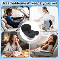 Coussin de Chaise de Bureau en Mousse à Mémoire de Forme en L pour la Protection des Lombaires et du Coccyx avec Soutien Lombaire