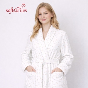 <span class=keywords><strong>Accappatoio</strong></span> Spa Donna all'Ingrosso Softextiles Bianco Morbido Personalizzato Stampa Lusso <span class=keywords><strong>100</strong></span>% <span class=keywords><strong>Cotone</strong></span> Caldo per Casa - Product Image 4