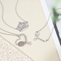 Duoying Drop Shipping nome taglio diamante collana catena clavicola femminile acciaio inossidabile fai da te invia fidanzata gioielli corona collana