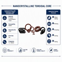 Vente en gros de noyaux toroïdaux nanocristallins, commande d'échantillons, livraison rapide, support OEM ODM