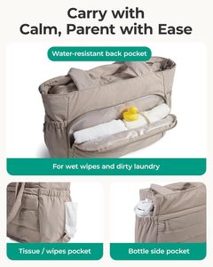 Borsa per Pannolini Personalizzata in Nylon PU, Borsa Ospedaliera per il Parto, Borsa da Viaggio per Maternità, Porta Ciuccio Lavabile in Lavatrice - Product Image 4
