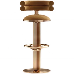 Nordic Luxury <strong>Bar</strong> Furniture Modern Gold Base Swivel Elevatable High <strong>bar</strong> Chair Restaurant Metal <strong>Bar</strong> <strong>Stool</strong> <strong>Backrest</strong> for Kitchen - Product Image 1