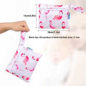 Nueva bolsa de mamás seca húmeda con patrón de impresión 18*15Cm bolsillo doble Mini ASA bolsa de separación húmeda y seca impermeable húmeda - Product Image 3