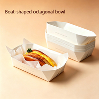 Boîte à emporter octogonale en papier pour boulangerie avec doublure anti-graisse pour pain feuilleté, pâtisserie, gâteau et desserts