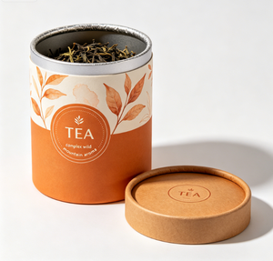 Tube en papier kraft et aluminium de qualité alimentaire personnalisé pour l'emballage du thé, avec couvercle en métal, boîte cadeau, couvercle métallique, cylindre en papier - Product Image 3