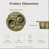 Cenicero de Cigarros de Bronce Vintage con Relieve, Soporte Doble para Cigarros, Cenicero de Metal Sólido, Accesorio de Fumar de Lujo, Regalo Empresarial para Hombres