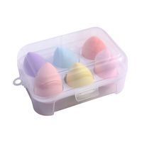 Éponge de Maquillage Beauté Egg, Lot de 6, Emballage Classique en PP, Éponge Cosmétique Sans Latex, Utilisation Humide ou Sèche, pour Fond de Teint et Soins du Visage