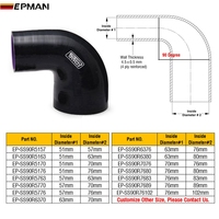 Tuyau réducteur en silicone EPMAN à coude de 90 degrés, tuyau de radiateur 4 plis, tube d'intercooler, tuyaux d'admission d'air, fabrication sur mesure, logo couleur