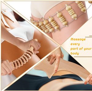 CZFIT Scraping Set Relief Fatigue Wood Therapy Massage Tools Anti <b>Cellulite</b> Lymphatic Drainage Wooden Stick Massager - Product Image 4