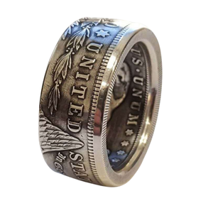 अनुकूलित रेट्रो सिक्का अंगूठी पीतल सामग्री गुंडा व्यक्तित्व रॉक पुरुषों और महिलाओं अमेरिकी मॉर्गन अंगूठी - Product Image 6