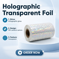 Film holographique transparent de qualité supérieure, papier transfert, film de marquage à chaud pour l'impression d'emballages de luxe pour cosmétiques et cigarettes