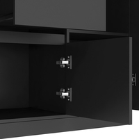 Lemari Penyimpanan Dapur Modern, Lemari Kopi, Lemari Pantry, Lemari Samping dengan Lampu LED dan Laci