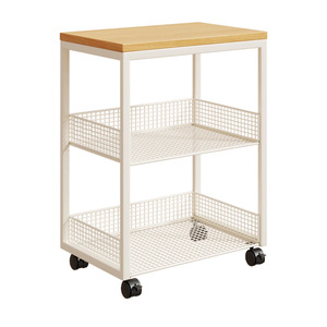 Minimalist 3-Tier Stainless Steel <b>Storage</b> <b>Cart</b> with Wheels for Kitchen and Bathroom Organization Multifunction Food Container - Product Image 1