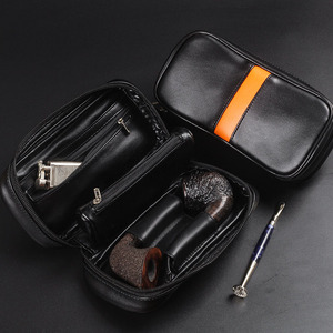 Astuccio per Pipa Fatto a Mano in PU con Blocchi di Colore, Borsa per Tabacco da Pipa - Product Image 2