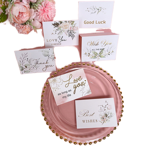 Carte de vœux d'anniversaire Zhaobao E-6pcs/sac rose doré, imprimée offset, laminée, pour petit ami, haut de gamme, pliable, pour affaires - Product Image 1