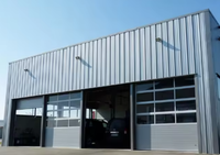 Bâtiment préfabriqué de style industriel au design moderne, structure en acier galvanisé à faible coût, atelier, école, hôtel, extérieur