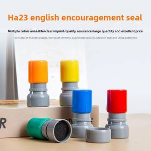 Set de 5 Sellos de Espuma con Purpurina y Dispensador Automático de Tinta, para Profesores de Inglés, Tono Suave, Juguete Infantil - Product Image 2