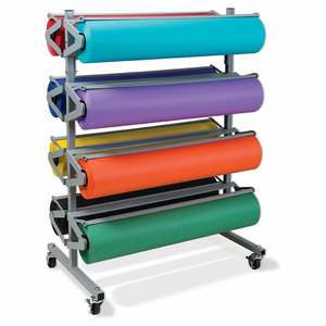 Jh-mech gói giấy cuộn chủ 8 con lăn lớn nhiệm vụ nặng nề với đứng có thể điều chỉnh thép giấy cuộn Dispenser giá - Product Image 1