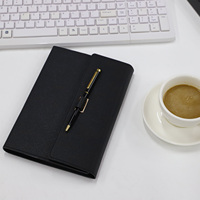 Vente en gros de cahiers A5 avec logo personnalisé porte-stylo cahiers en cuir artificiel avec logo imprimé agenda bloc-notes carnet de notes carnet de notes en cuir artificiel
