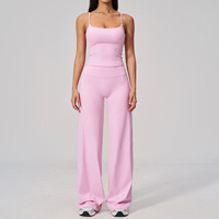 3127-1 Nouvel ensemble de yoga haut de gamme pour femme, séchage rapide, amincissant, avec leggings évasés, 2 pièces